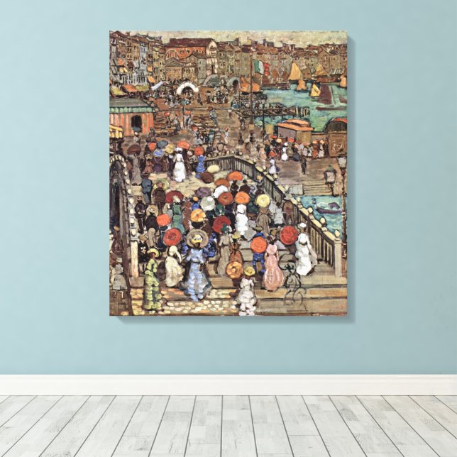 Ponte Della Paglia, Venice by Maurice Prendergast Canvas Print (Insitu(Wood Floor))
