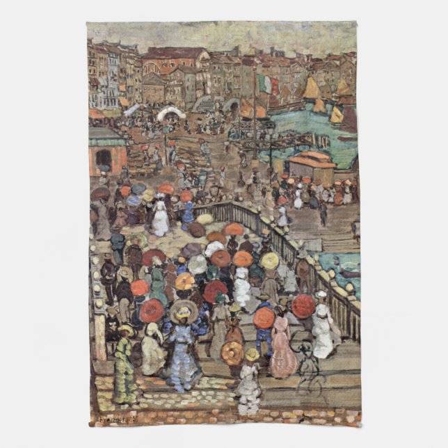 Ponte Della Paglia, Venice by Maurice Prendergast Kitchen Towel (Vertical)