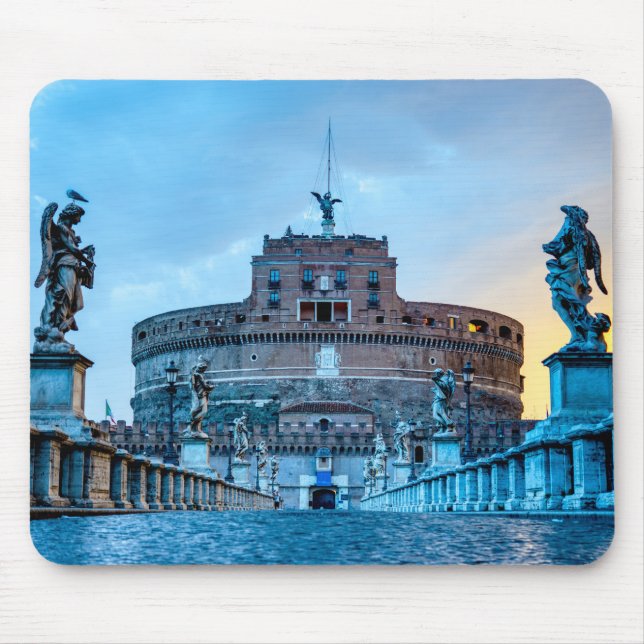 Ponte Sant'Angelo at dawn - Rome Italy Mouse Pad (Front)