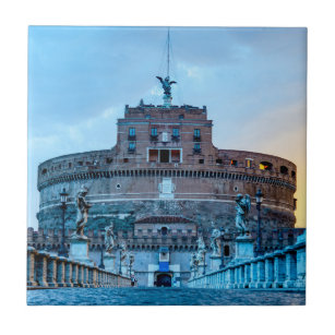 Ponte Sant'Angelo at dawn - Rome Italy Tile