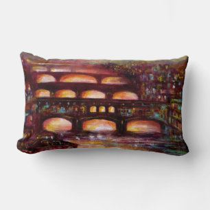 Ponte Vecchio and Other Bridges of Florence Lumbar Pillow