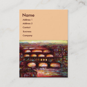 Ponte Vecchio and Other Bridges of Florence,Pink Business Card