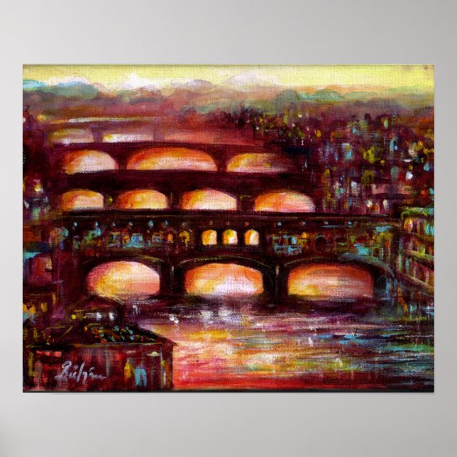 Ponte Vecchio and Other Bridges of Florence Poster (Front)