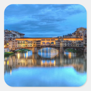 Ponte vecchio bridge in Florence, Italy Square Sticker
