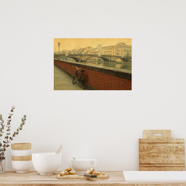 Ponte Vecchio, Florence Italy – Vintage Travel  Poster (Kitchen)