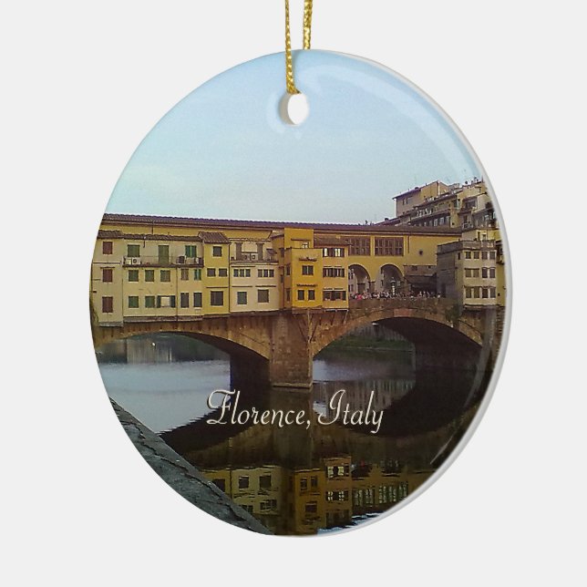 Ponte Vecchio Old Bridge Florence Italy Gift Ceramic Ornament (Left)