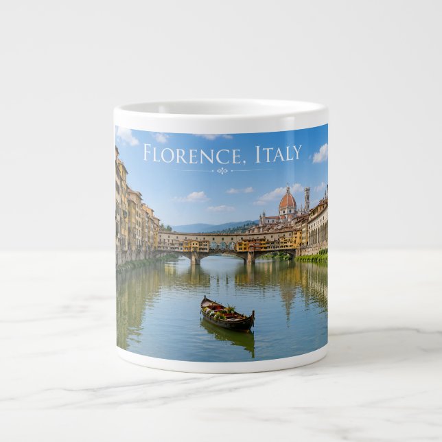 Ponte Vecchio Romantic Cityscape Artwork Large Coffee Mug (Front)