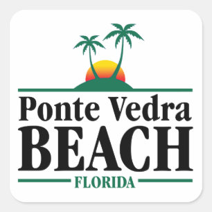 Ponte Vedra Beach Square Sticker