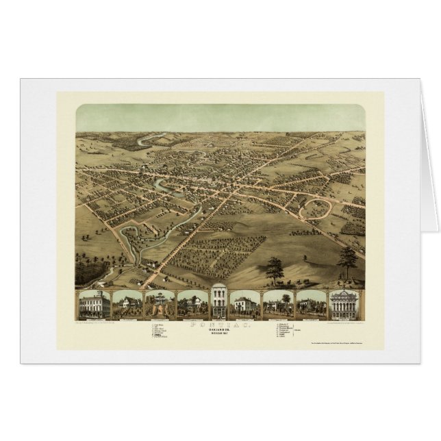 Pontiac, carte panoramique de MI - 1867 (Devant horizontal)