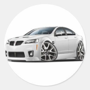 Pontiac G8 GXP White Car Classic Round Sticker