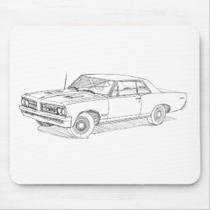 Pontiac GTO 1964 blk Mouse Pad