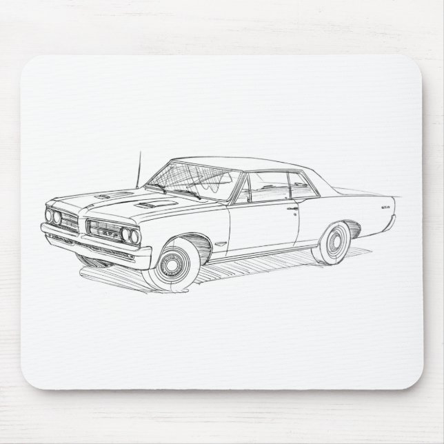 Pontiac GTO 1964 blk Mouse Pad (Front)