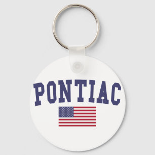 Pontiac US Flag Keychain