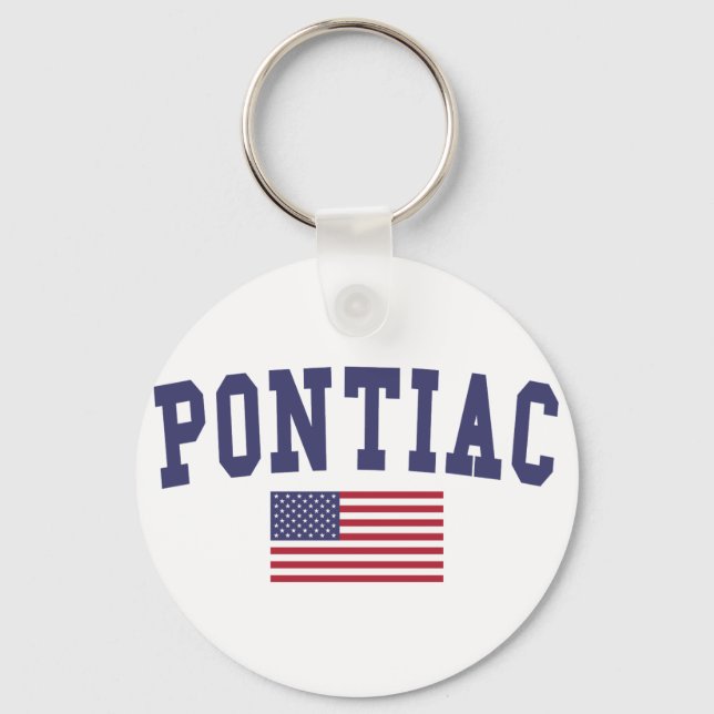 Pontiac US Flag Keychain (Front)