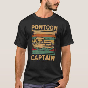 Pontoon Boat Boating Vacation Vintage Retro Pontoo T-Shirt