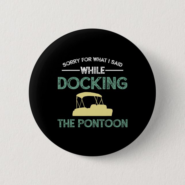 Pontoon Boat Captain Boating  2 Inch Round Button (Front)