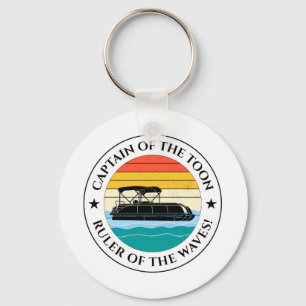 Pontoon boat Captain Boating Pontooning Fishing Keychain