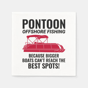 Pontoon boat Captain Boating Pontooning Fishing Napkin