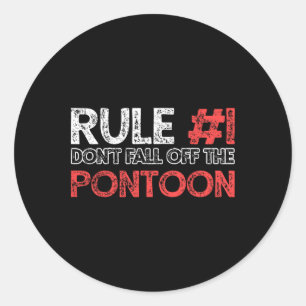 Pontoon Boat Captain Boating Vintage  Classic Round Sticker