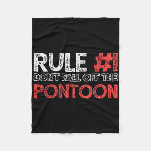 Pontoon Boat Captain Boating Vintage Fleece Blanket