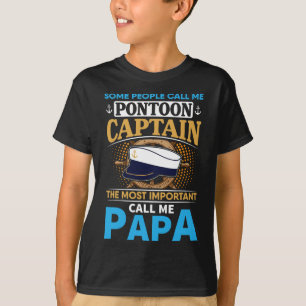 Pontoon Boat Captain Gift For Grandfather Dad Papa T-Shirt
