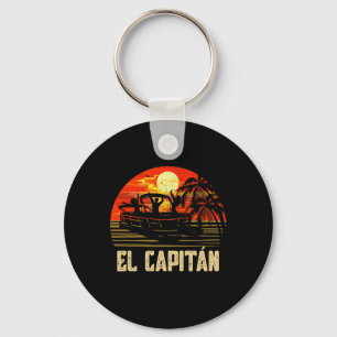 Pontoon Boat Captain Lake Boating El Capitan Keychain
