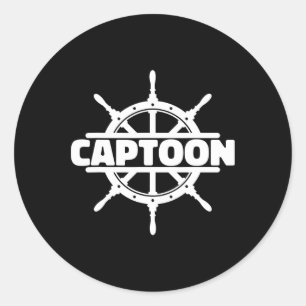 Pontoon Boat Captoon Boating Pontoon Captain  Classic Round Sticker