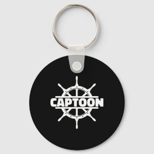Pontoon Boat Captoon Boating Pontoon Captain Keychain