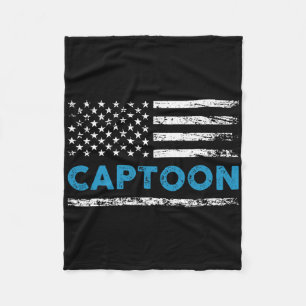 Pontoon Boat Captoon Pontoon Captain Boating Fleece Blanket