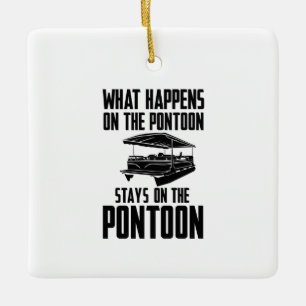 Pontoon Boat Ceramic Ornament