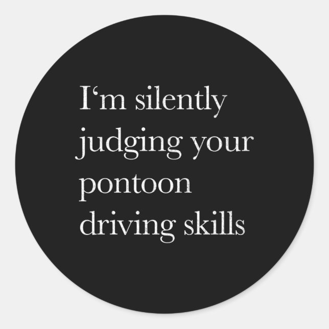 Pontoon Boat Fun At The Lake For Tritoon Captains Classic Round Sticker (Front)