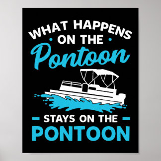 Pontoon Boat Gifts Captain Boating Party Lover  Poster