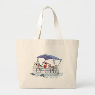 Pontoon Boat Large Tote Bag