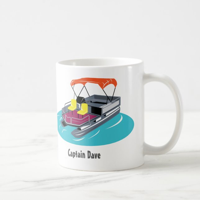Pontoon Boat Personalized Coffee Mug (Right)