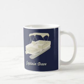 Pontoon Boat Personalized Coffee Mug Navy Blue