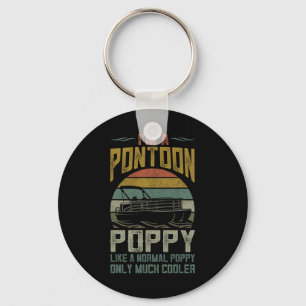 Pontoon Boat Poppy Apparel Funny Fathers Day Boati Keychain