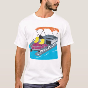 Pontoon Boat Retro T-Shirt