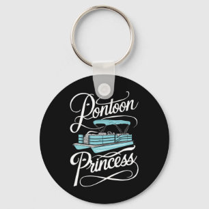 Pontoon Boat Women Boating Princess Party  Keychain