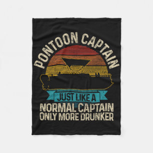 Pontoon Boot Funny Gift  Fleece Blanket