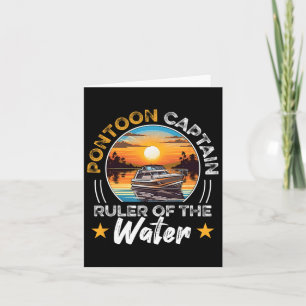 Pontoon Captain Boat Boating Retro Vintage  Card