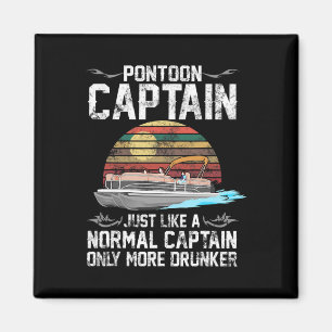 Pontoon Captain Boat Lake Boating Beer Boat Vintag Magnet