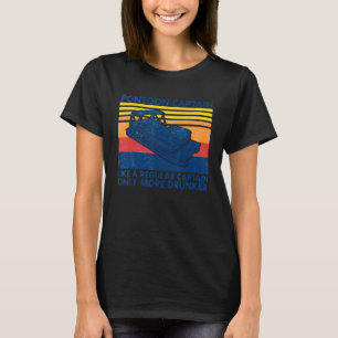 Pontoon Captain Boat Lake Boating Beer For Dad T-Shirt