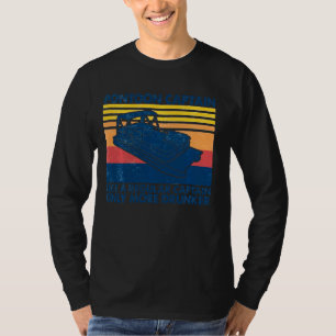 Pontoon Captain Boat Lake Boating Beer  For Dad T-Shirt