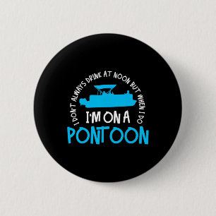 Pontoon Captain Boating Lake Gift 2 Inch Round Button