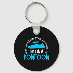 Pontoon Captain Boating Lake Gift Keychain