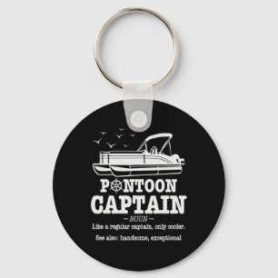 Pontoon Captain Definition Boat Life Funny Boating Keychain
