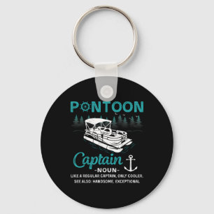 Pontoon Captain Definition Funny Pontoon Boat Boat Keychain