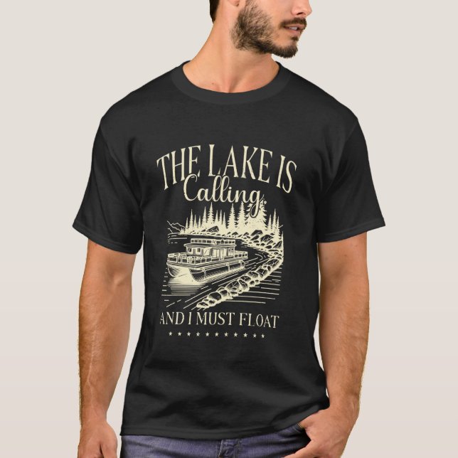 Pontoon Captain & Flatboat Skipper & Tritoon Capta T-Shirt (Front)