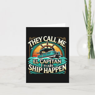 Pontoon Captain Men Pontoon Boat Captain Boating  Card