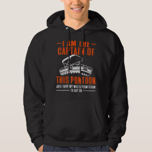 Pontoon Captain, Pontoon Boat Captain Boating Hoodie